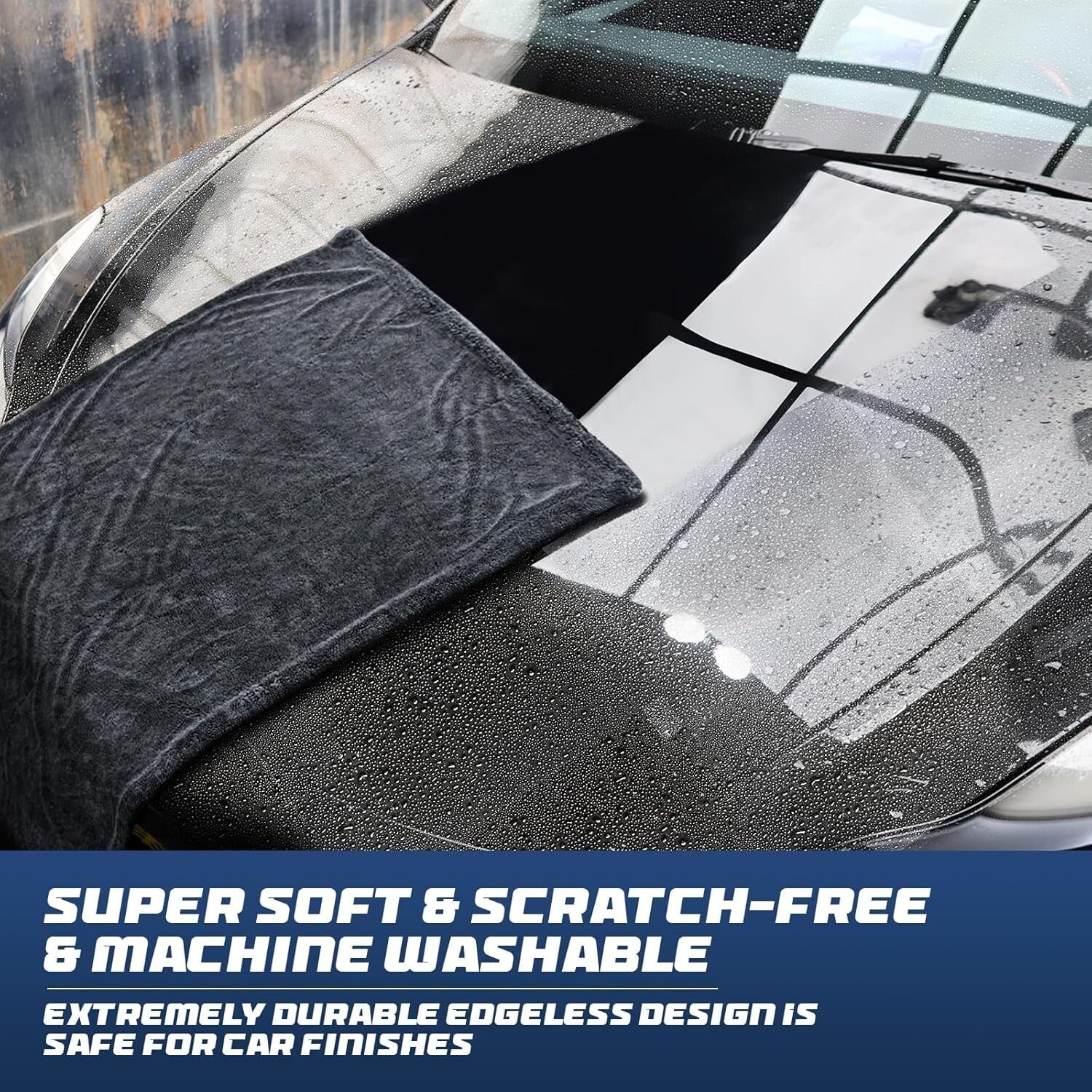 1200 GSM Extra Large Car Drying Towel - 23.6 x 63 in, Quick Dry & Scratch Free