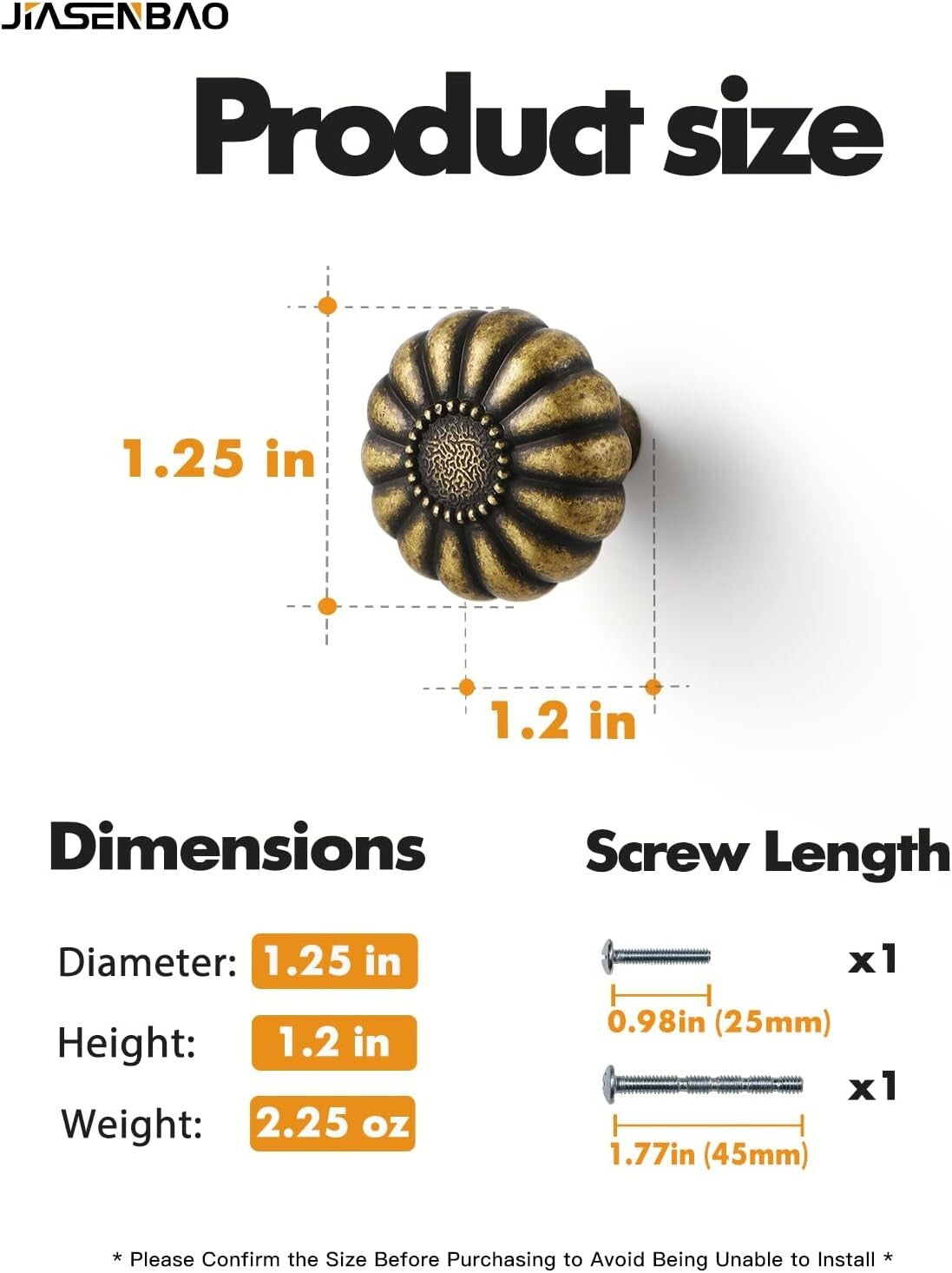 Stylish Antique Brass 10 Piece Knob Set for Cabinets & Drawers - Retro Design