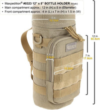 Load image into Gallery viewer, Lightweight Khaki Bottle Holder - 12" High for Hiking and Outdoor Adventures