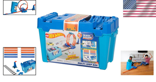 10 ft Track Builder Set with Launcher, Vehicle, and Scoring Buckets Included