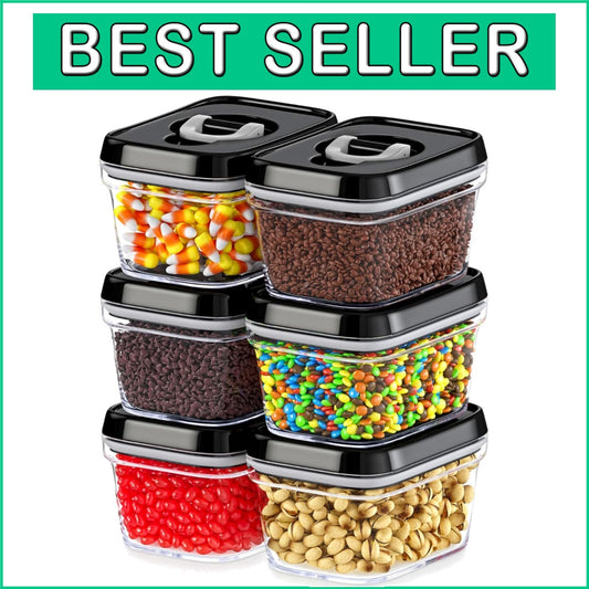 Elegant 6-Piece Airtight Storage Box Set - Clear Plastic for Pantry Organization