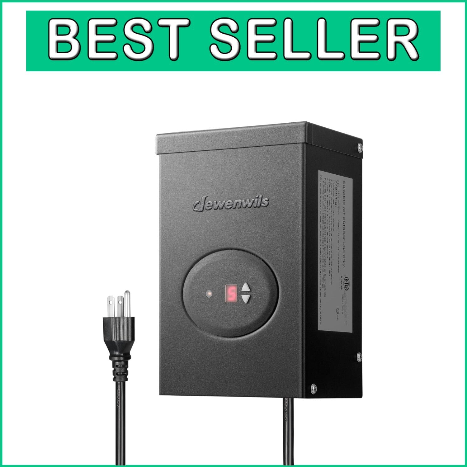 120W Weatherproof Landscape Transformer with Timer and Built-in Photocell Sensor