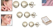 Load image into Gallery viewer, Luxury 3-Pair 14K Gold Ball Stud Earrings - 3MM, 4MM, 5MM for Any Occasion