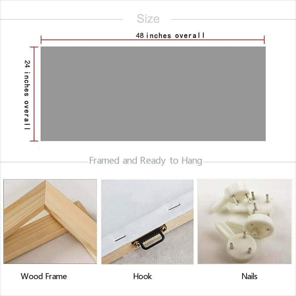 Coastal Blue Sailboat Canvas Art 48inx24in - UV-Resistant Nautical Decor