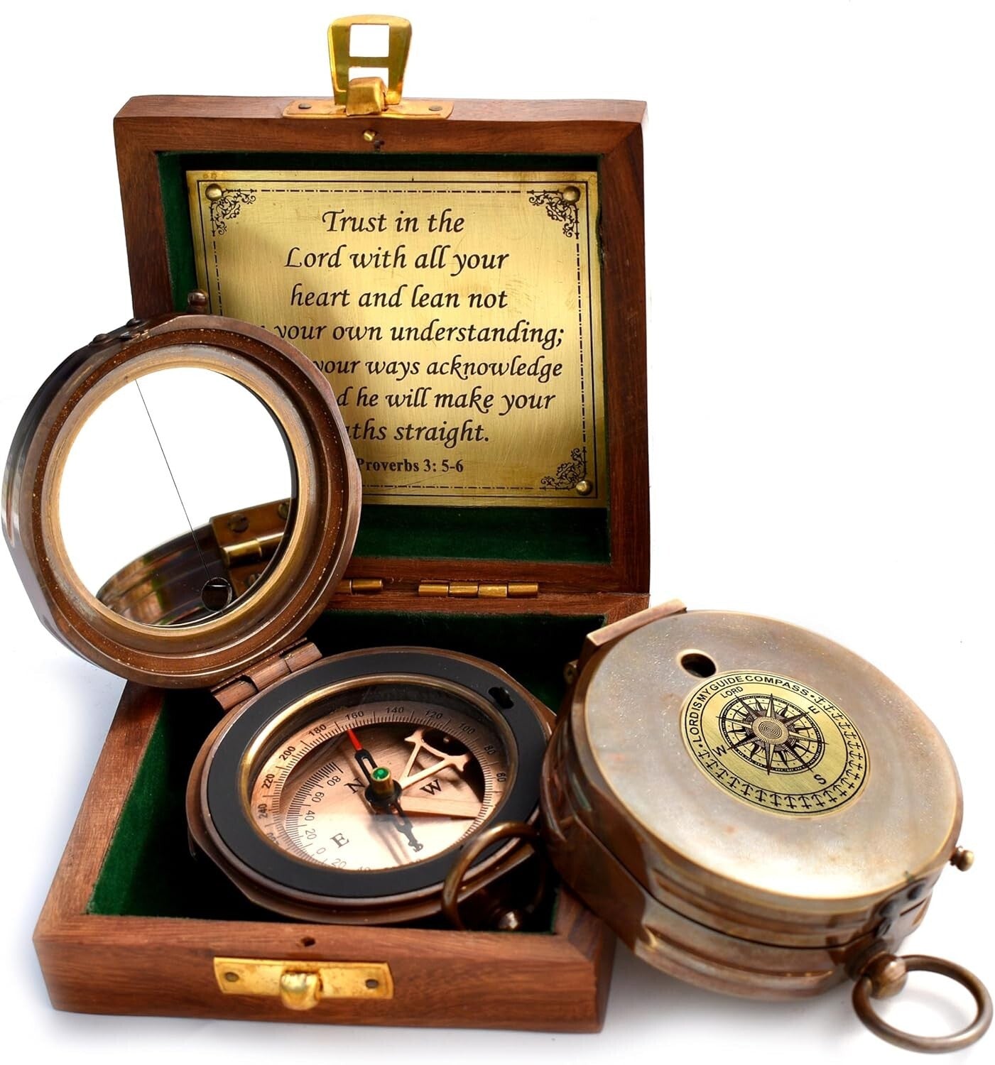 High-Quality Engraved Compass with Box - Ideal for Graduations & Baptisms