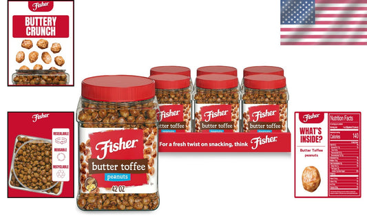 Snack Butter Toffee Peanuts - Healthy, Delicious, and Eco-Friendly 6 Pack