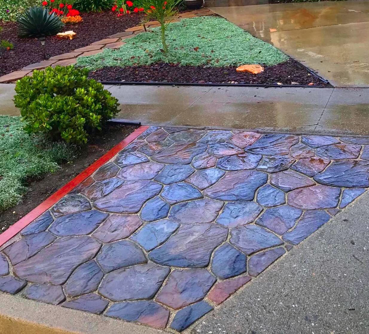 6 Pack Reusable Concrete Molds for Stunning Flagstone Pathway Designs