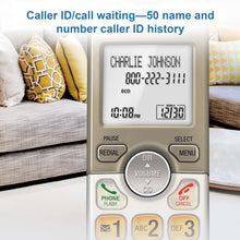 Load image into Gallery viewer, Cordless Phone with Caller ID &amp; Power-Saving Features – Light Champagne Finish
