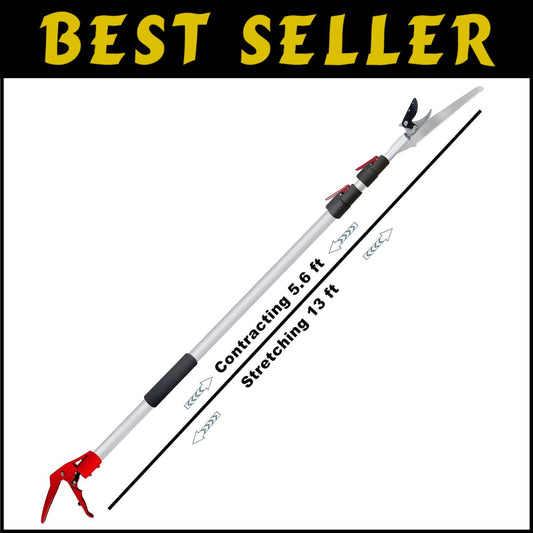 5.6-13 Foot Extendable Tree Pruner & Pole Saw - Manual Pruning Made Easy