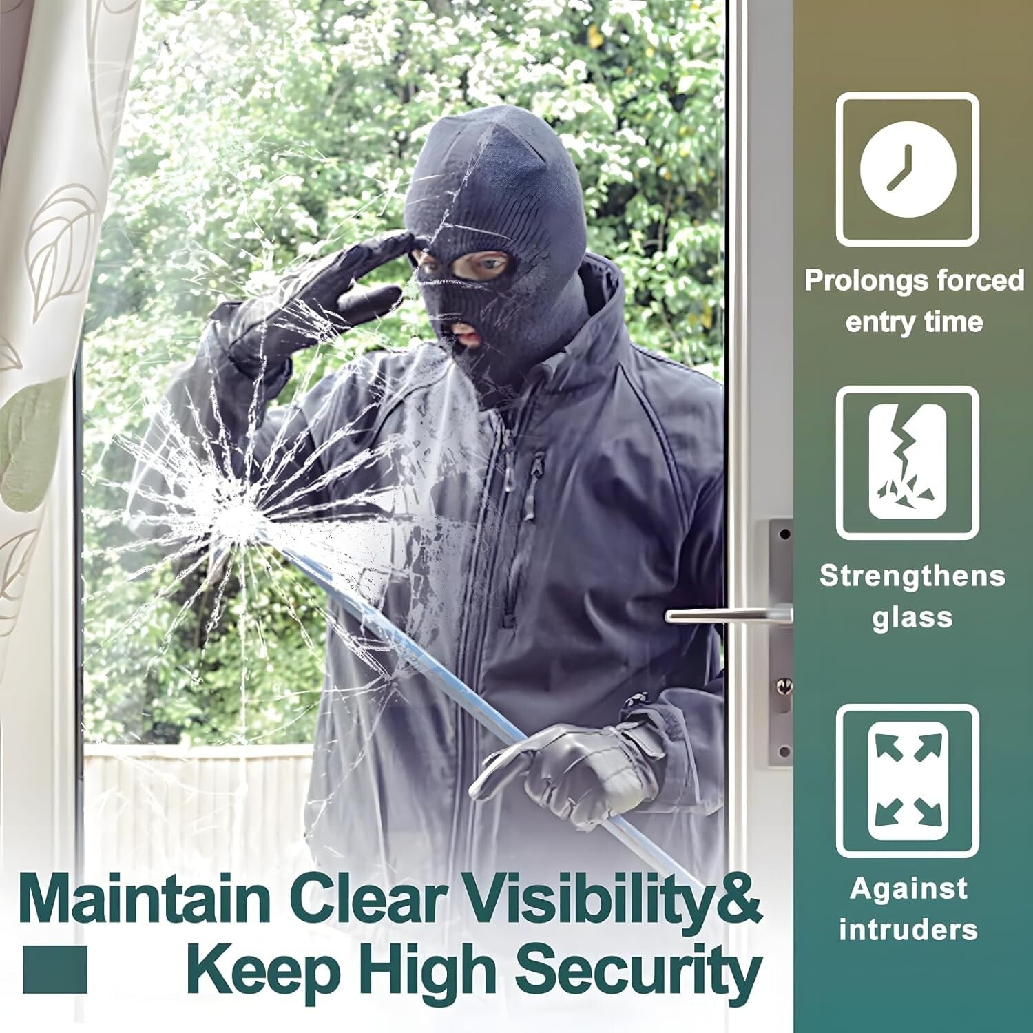 4 Mil Clear Security Window Film - Shatterproof Protection for Homes & Offices