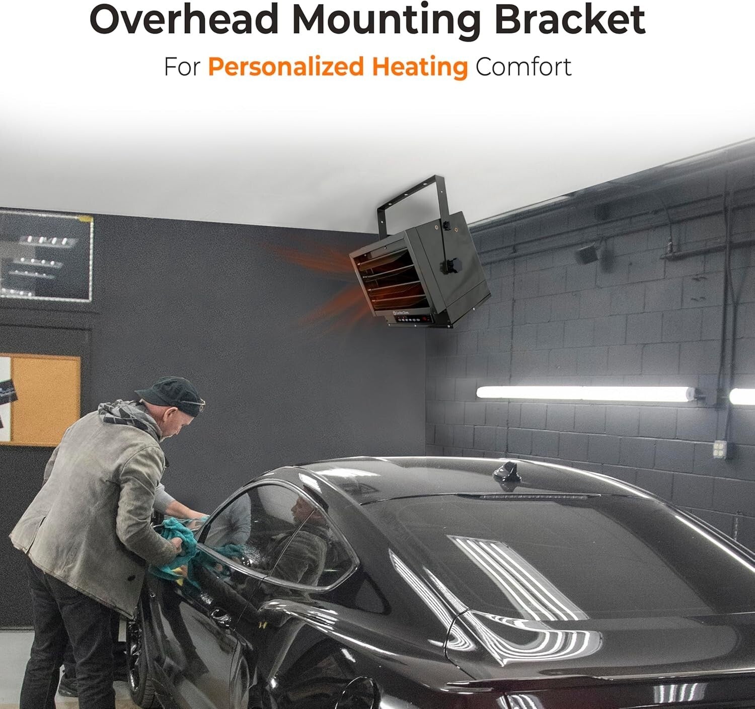 12 Hour Timed Fan-Forced Garage Heater | 7,500 Watt with Adjustable Airflow