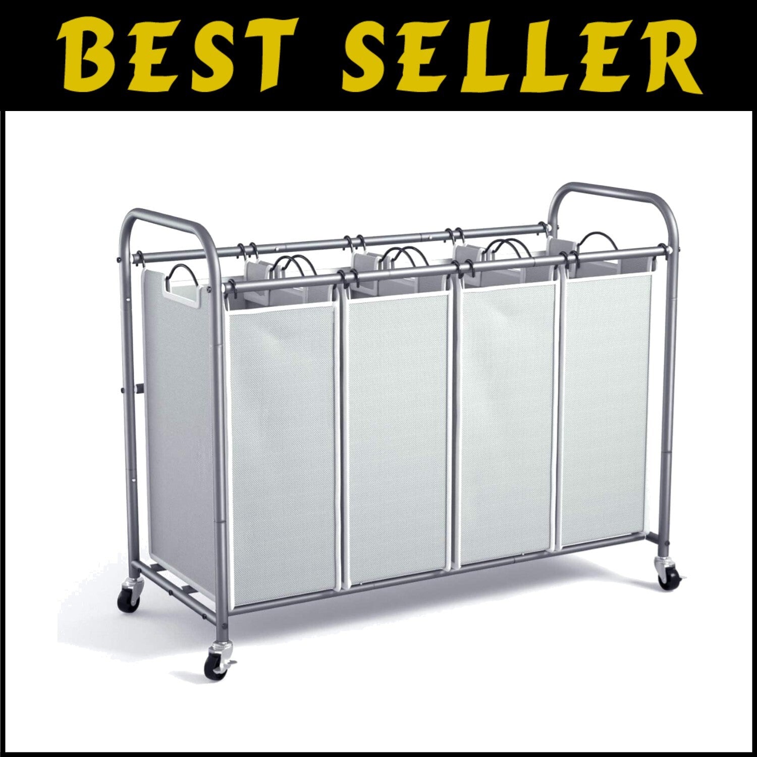 Durable Wheeled Laundry Basket Organizer for Sorting Clothes - 172L Capacity