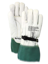 Load image into Gallery viewer, Premium Goatskin Leather Linesman Gloves, Size 9.5 - Adjustable Gauntlet Cuff