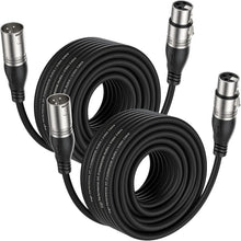 Load image into Gallery viewer, 50ft 2 Pack XLR Cables - Flexible, High-Quality 3-Pin Balanced Microphone Wire