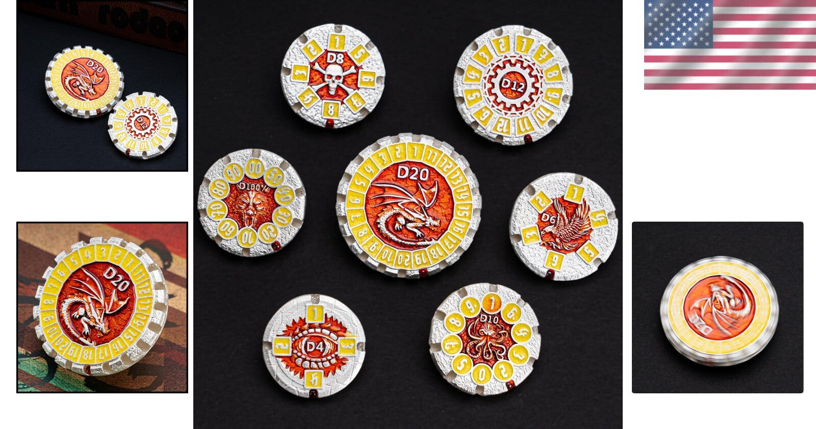 Exquisite Polyhedral Metal Dice Set for Dungeons and Dragons - Gift Ready Box