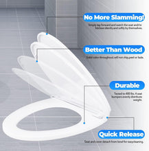 Load image into Gallery viewer, Modern Elongated Toilet Seat with Adjustable Slow Close Hinges - Fits All Brands