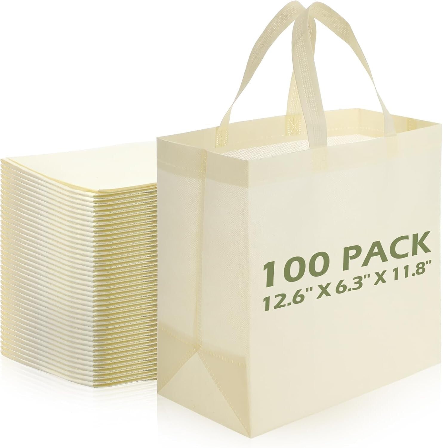 Durable 100 Non-Woven Tote Bags - Foldable Design for Easy Transport & Storage