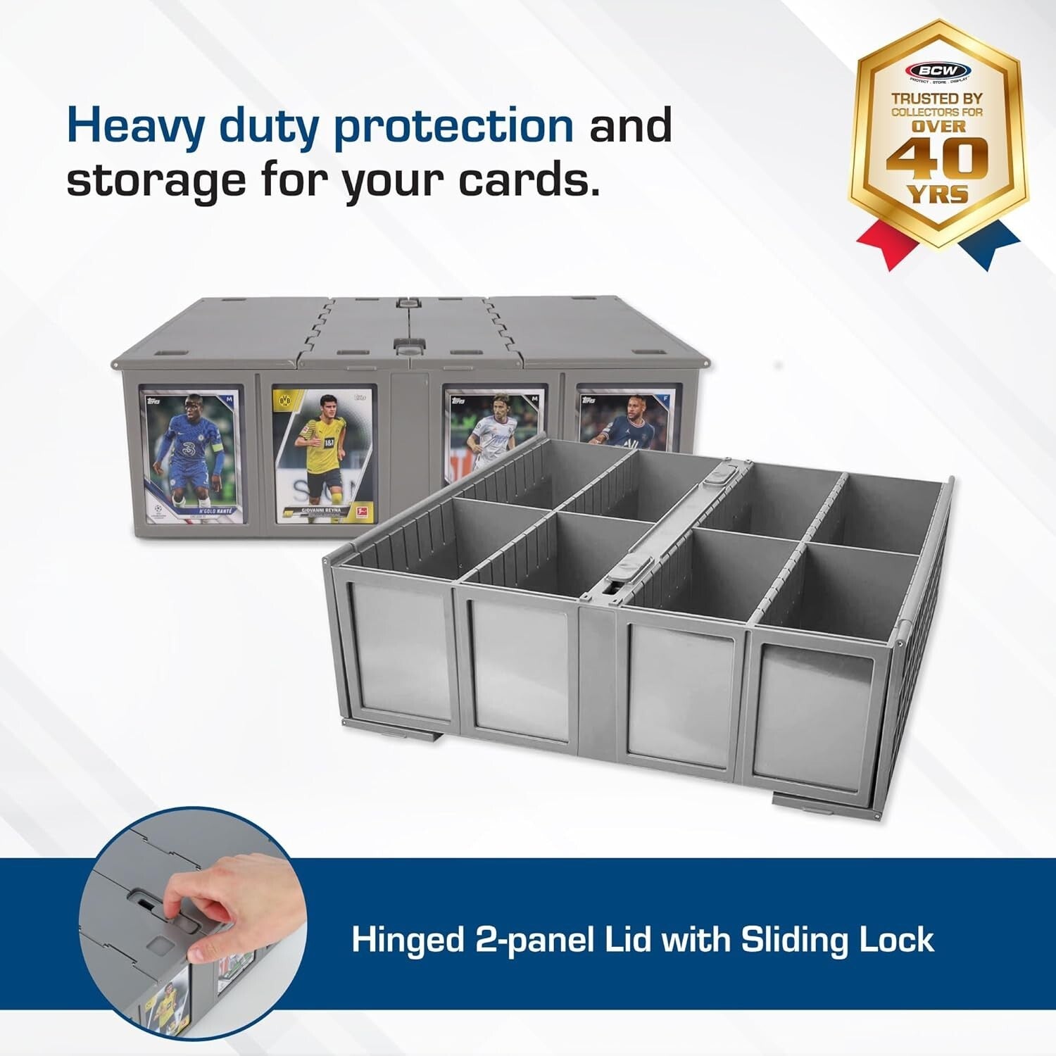 Durable Collectible Card Bins - 4-Pack with Dividers, Holds All Trading Cards