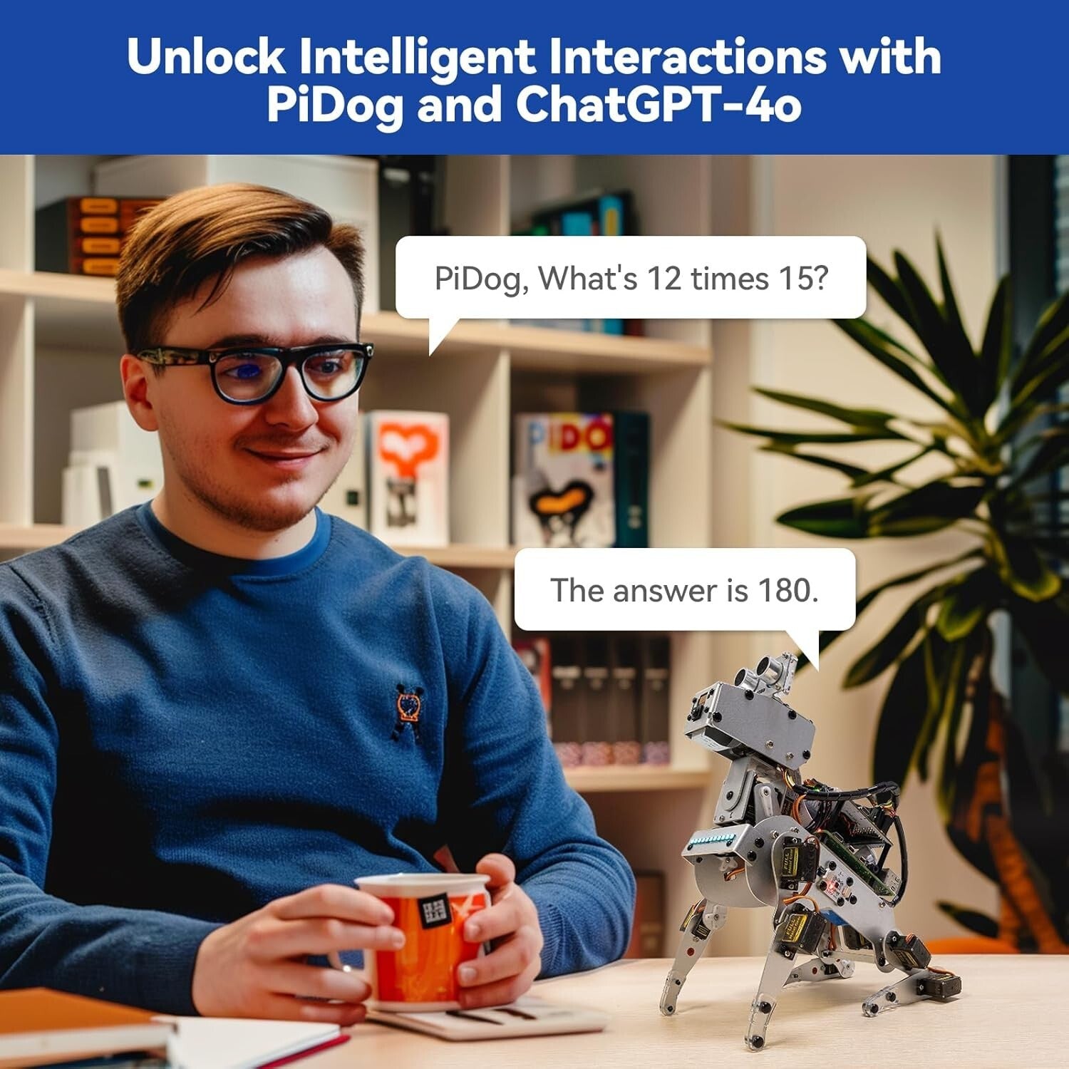 Raspberry Pi AI Robot Dog Kit - 12 Servos, App Control, and Video Recognition