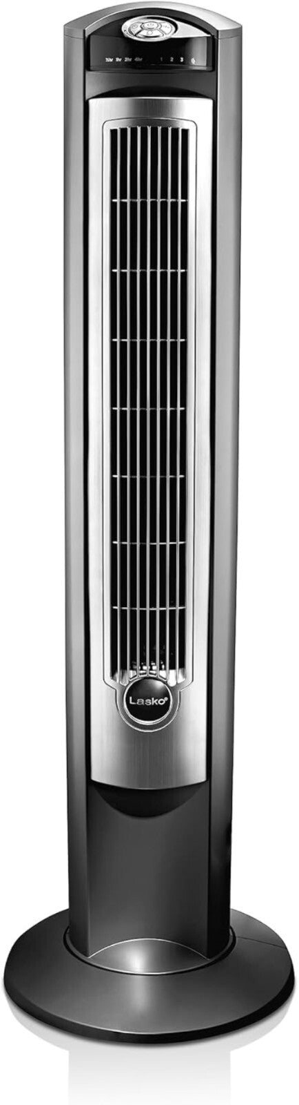 42-Inch Silver Oscillating Tower Fan with Remote - Quiet and Stylish Airflow