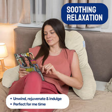 Load image into Gallery viewer, Large Back Rest Pillow with Pockets - Perfect for Reading &amp; Bedrest Relief