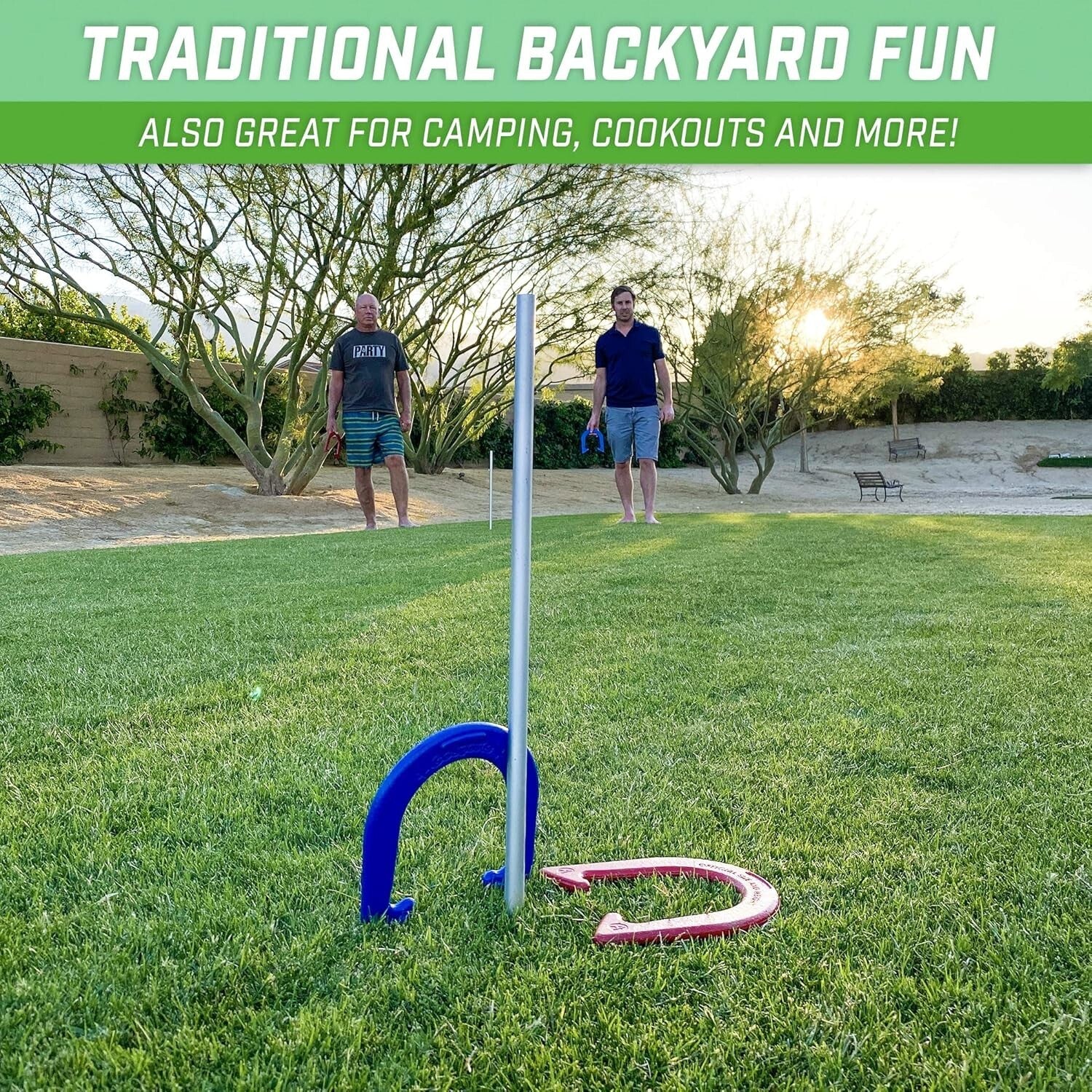 Premium Outdoor Horseshoe Game Set with Carrying Case - Perfect for Gatherings