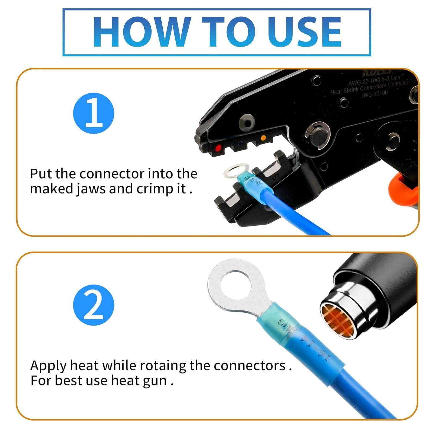 Assorted Heat Shrink Wire Connectors: 600PCS Marine & Automotive Crimp Terminals