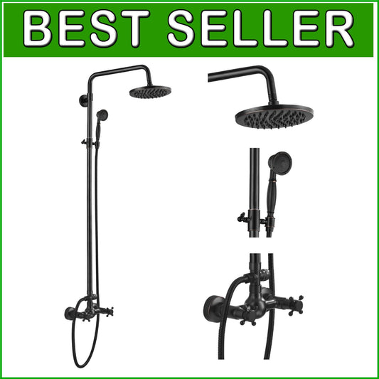 Dual Function Oil Rubbed Bronze Shower Faucet: 8-Inch Rainfall & Handheld Design