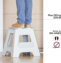 Load image into Gallery viewer, Versatile Foldable Step Stool with Anti-Slip Grips - Perfect for Kitchen &amp; Bath