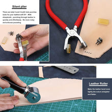 Load image into Gallery viewer, Versatile Leather Crafting Tools Set with Stamping &amp; Rivets for DIY Projects