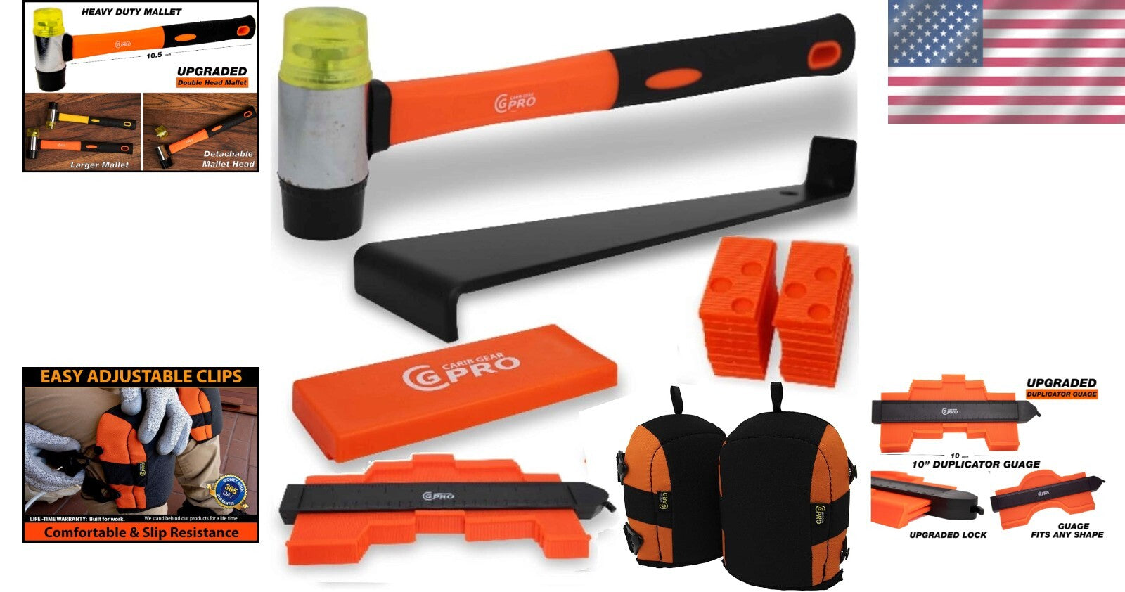 All-in-One Laminate Flooring Tool Set with 40 Spacers and Accurate Contour Gauge