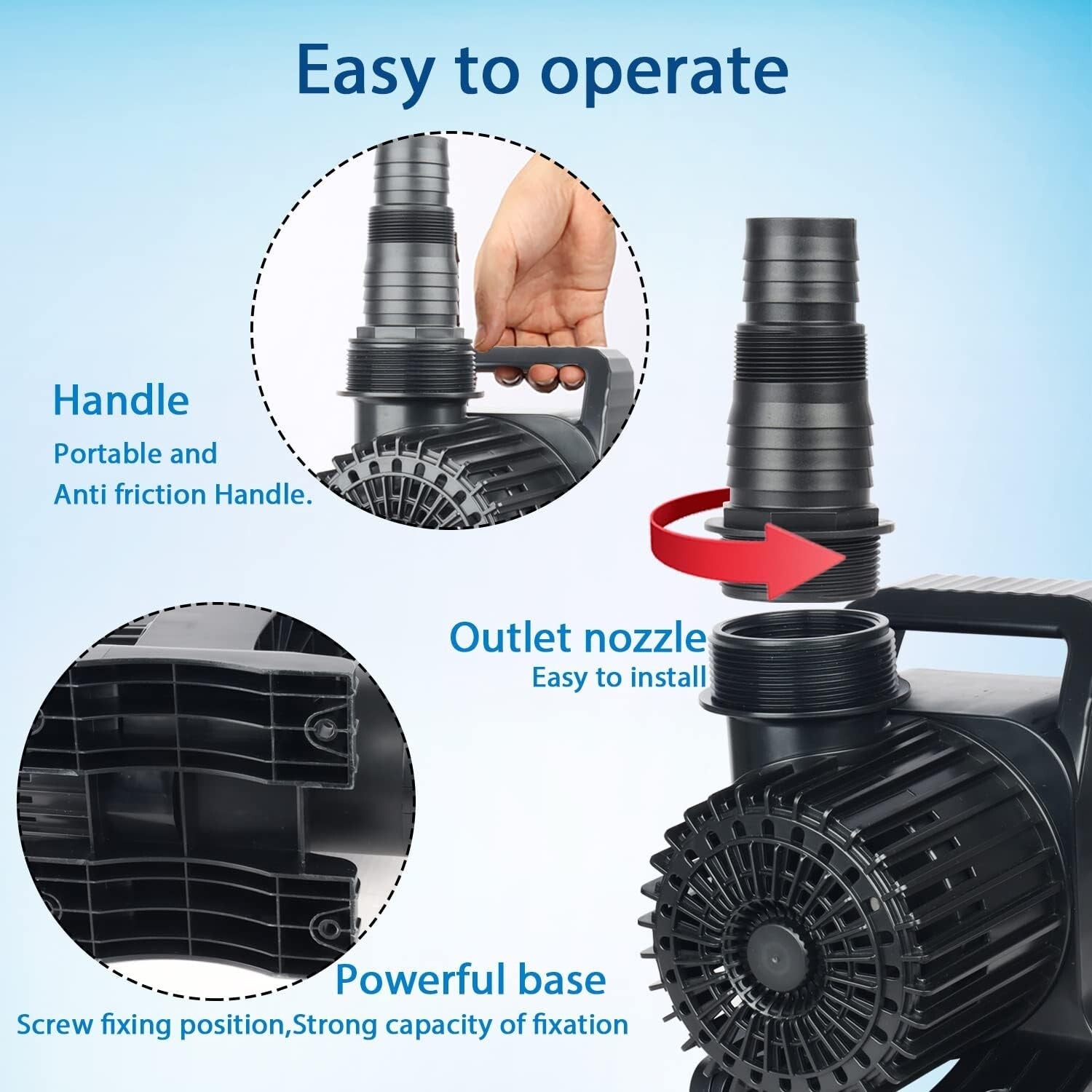 High-Performance 850W Submersible Water Pump for Ponds & Aquariums - 12000GPH