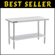 Load image into Gallery viewer, Stainless Steel Workbench 24x60 for Commercial Use - Easy Assembly &amp; Maintenance