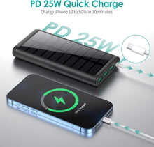 Load image into Gallery viewer, 5-in-1 Wireless Portable Charger 36800mAh – Solar &amp; Fast Charging Power Bank