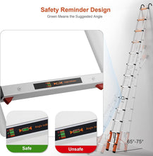 Load image into Gallery viewer, Portable 12.5 FT Aluminum Ladder with Safety Features - Perfect for Home and DIY