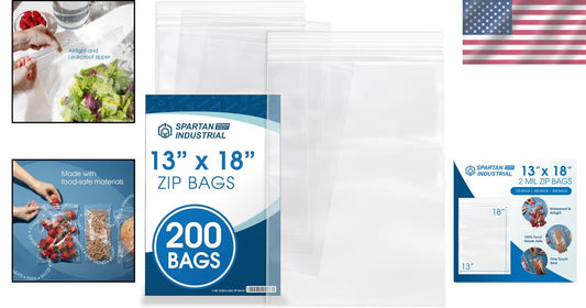 Versatile 200 Count 13” X 18” Clear Resealable Bags - Perfect for Packing
