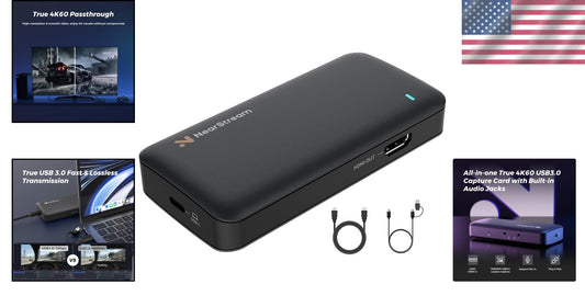 4K HDMI Capture Card with Audio Interface - Perfect for Streaming and Recording