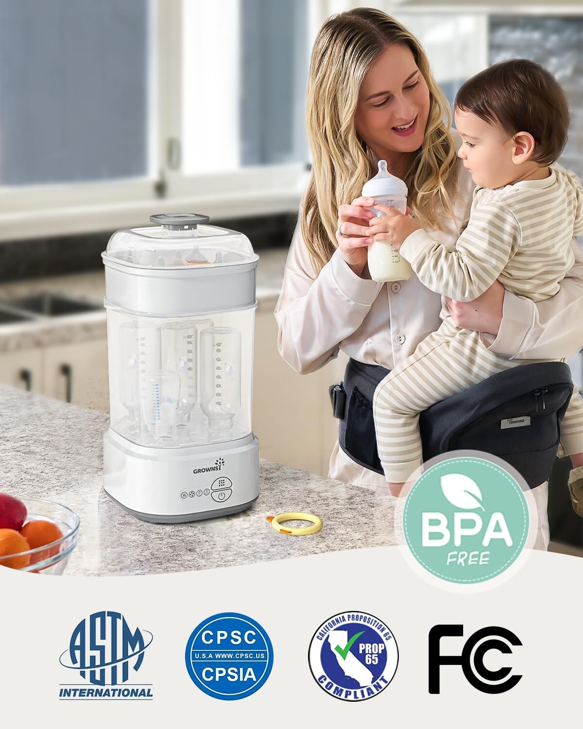 Efficient Baby Bottle Sterilizer & Dryer - Hassle-Free Hygiene for New Parents