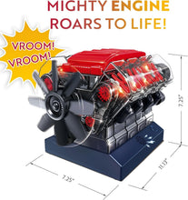 Load image into Gallery viewer, Build Your Own Working Mini V8 Engine Model Kit - 270 Parts for STEM Learning