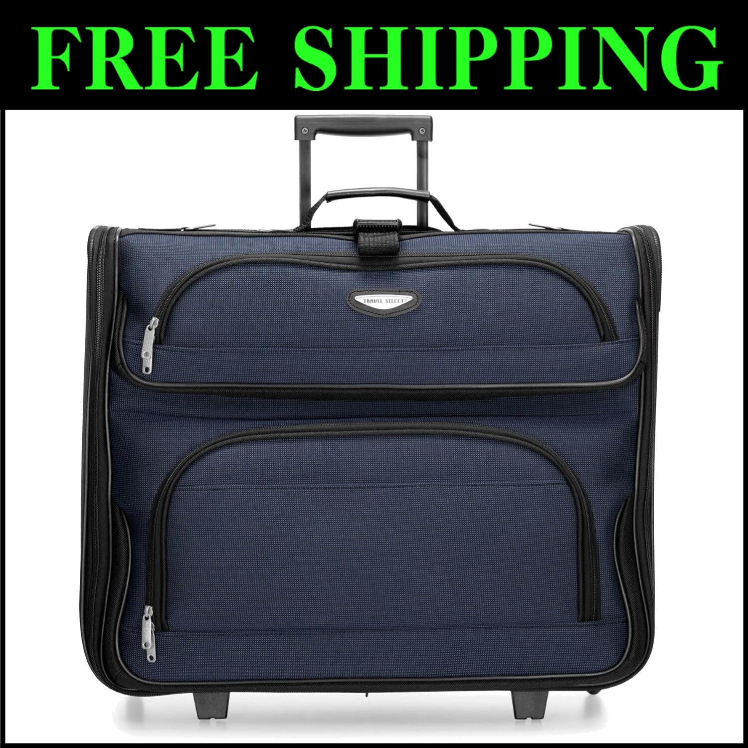 Premium Expandable Travel Luggage - Amsterdam Collection, Navy Color, 23-Inch