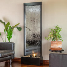 Load image into Gallery viewer, Stylish Lighted Waterfall Fountain - 72-Inch Mirror Fountain with River Rocks