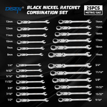 Load image into Gallery viewer, Versatile Chrome Vanadium Ratcheting Wrench Set - 25 PCS with Double Joints