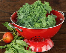 Load image into Gallery viewer, Beautifully Crafted 5-QT Red Enameled Colander with Chrome Handles - Hand Wash