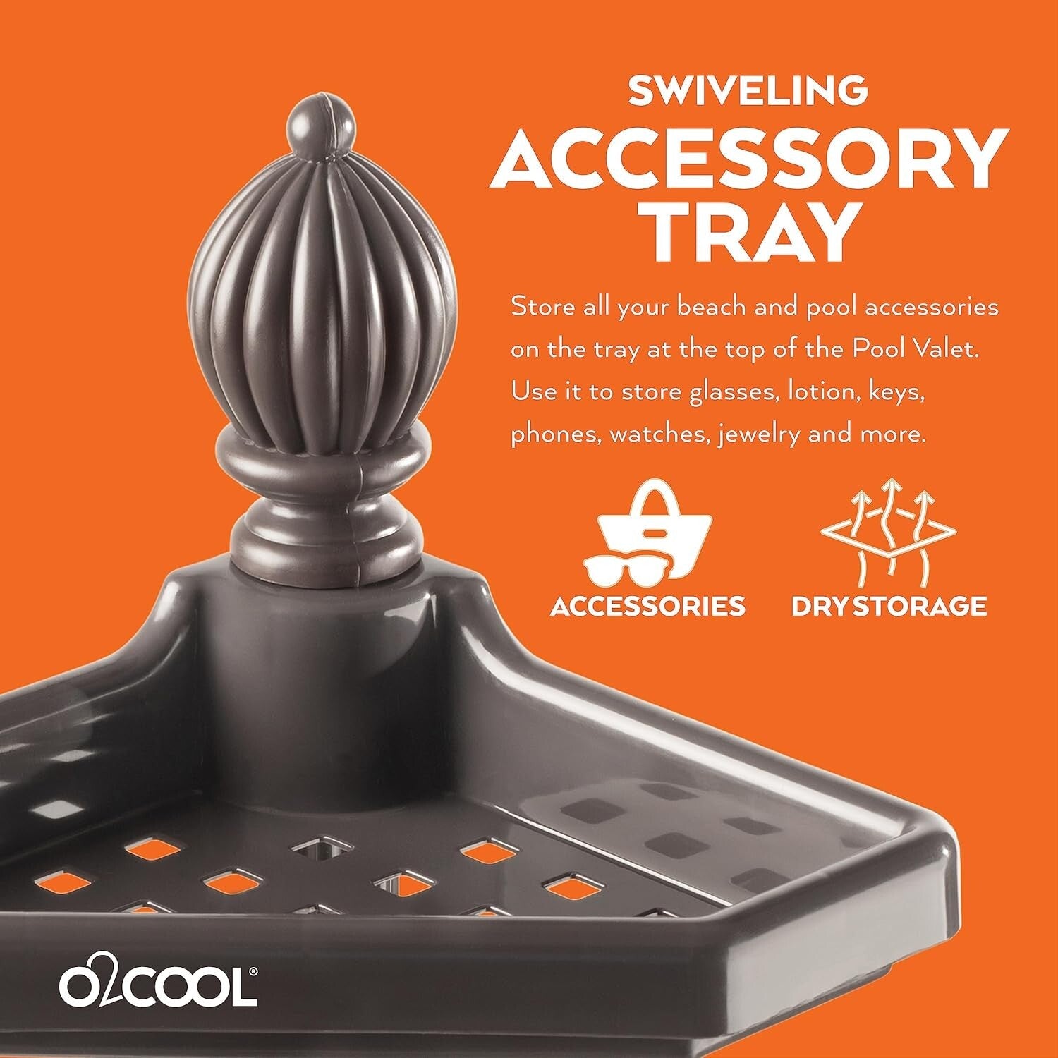 Elegant Bronze Adjustable Towel Holder with Weighted Base for Poolside Comfort