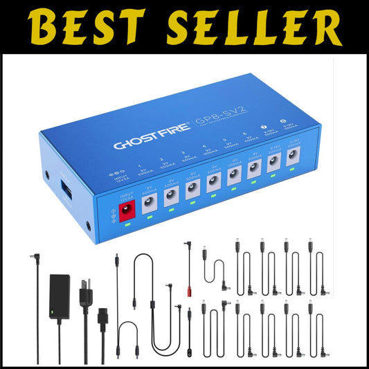 GHOST FIRE Compact Pedal Power Supply with 5V USB - Short Circuit Protection