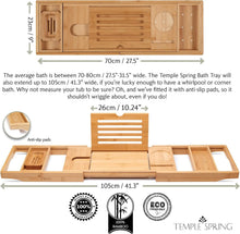 Load image into Gallery viewer, Sturdy Bamboo Bathtub Caddy with Soap Dish &amp; Accessories for Ultimate Comfort