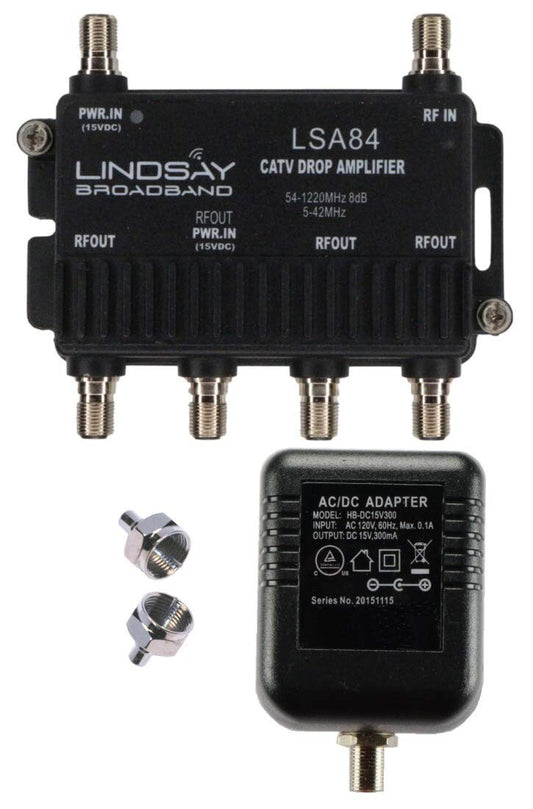 Digital Signal Booster with 4 Outputs - Perfect for Cable TV, Antenna & Internet