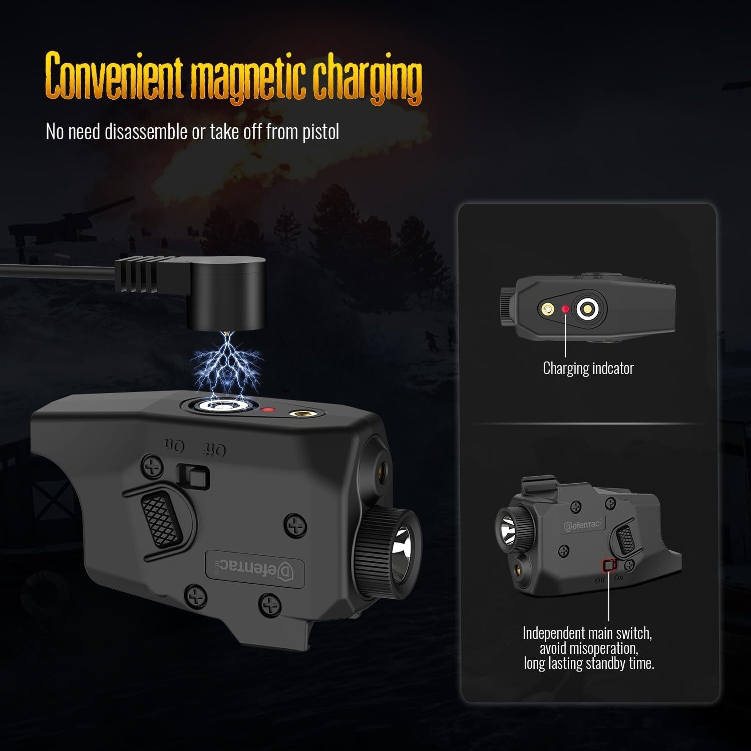 3-in-1 Tactical LED Flashlight & Laser Combo for Glock - 600 Lumens Brightness