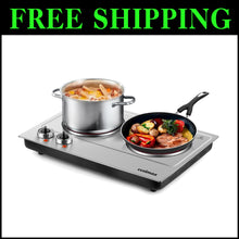 Load image into Gallery viewer, Portable Hot Plate with Dual Infrared Burners - Perfect for Student Homes &amp; RVs