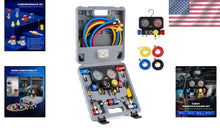Load image into Gallery viewer, 4-Way R1234yf AC Gauge Set with Hoses &amp; Quick Couplers for Precision HVAC Care